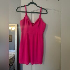 NBD X Naven Hot Pink Spaghetti Strap Dress